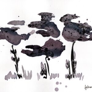 Aquarelle encre de chine et peinture au vin Fabienne Garon Atelier Art Ampuis