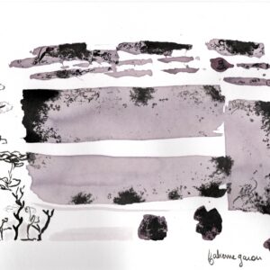 Aquarelle encre de chine et peinture au vin Fabienne Garon Atelier Art Ampuis