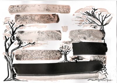 Serie 2026 Les Cents Or Aquarelle de vin et encre de chine cote rotie 2017
