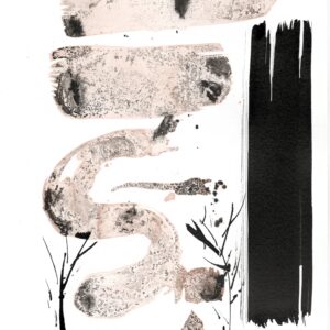 Prospérité Serie 2026 Les Cents Or Aquarelle encre de chine et peinture au vin cote rotie 2017 Fabienne Garon Atelier d'art Ampuis